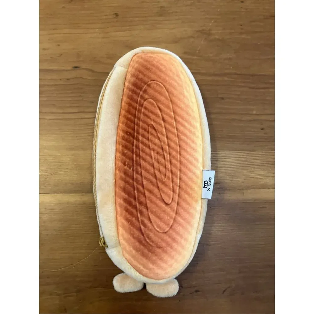 Bread Funny Hot Dog Bun Soft Pencil Case Zip X-Dolls Kawaii Style 9.5